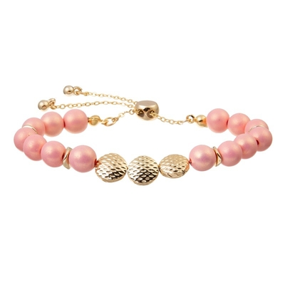 Leopard-Druck-Runde bördelt mit Goldmetallperlen-Armband-justierbarem Mädchen-Geschenk