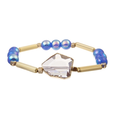 Justierbares Armband klarer Crystal Charm Women-' S mit Goldrand-Metallstange