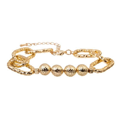Goldarmkettchen-Chunky Gold Bracelet Gold Link-Armband der Aussagen-14K