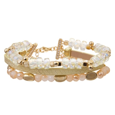 Weißer Crystal Beaded 6,5&quot; justierbares perlenbesetztes Armband stellte Geschenk für sie ein