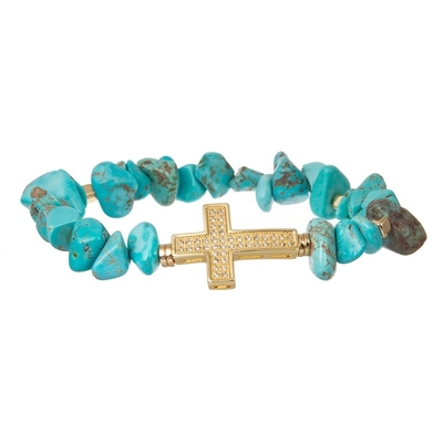 Multi blauer Türkis-Stapel-perlenbesetztes elastisches Armband Böhmens für Sommer-Mode