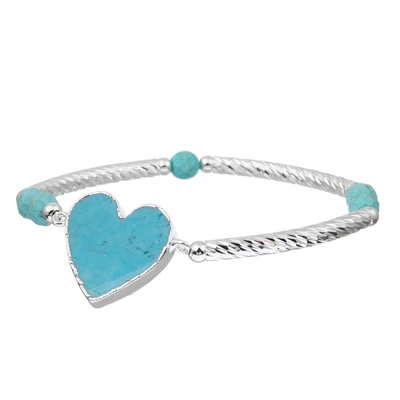 Geschenk natürliches der Türkis-Angst-Entlastungs-Armband-Liebes-Herz-geformtes psychischen Gesundheit