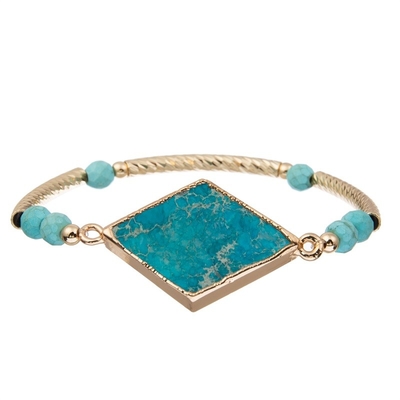 Inneres Friedensbalancen-Türkis-Heilungs-Armband natürlicher Diamond Shaped