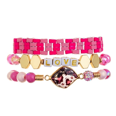 Handgemachtes Geschenk Leopard-Druck-Crystal Beads Stretchy Bracelet Stackables