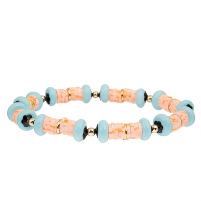 Energie orange Heishi bördelt das dehnbare Armband, das für Mode-Dame besonders angefertigt wird