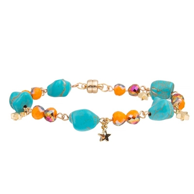 Unregelmäßigkeits-blauer Türkis dehnbarer Crystal Bracelets With Magnetic Button