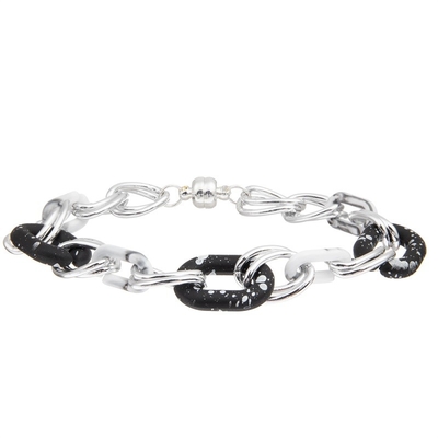 Miami-Art-Silberkette-Verbindungs-Armband-magnetische Schnalle