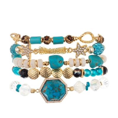 Goldkettenglied-blauer Türkis-magnetisches Schnallen-Armband für Frauen-Mode