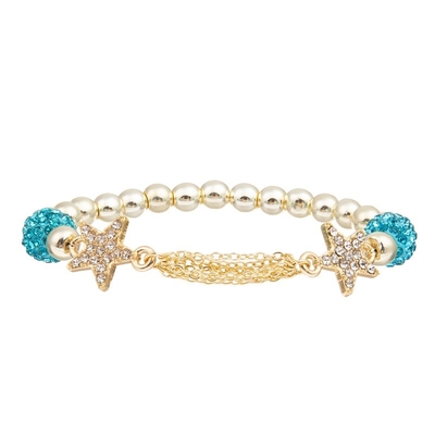 Goldstern-Freundschafts-elastische handgemachte Perlen-justierbares Armband für Geschenk
