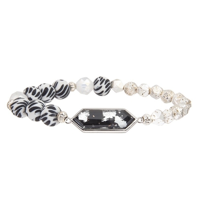 Splitter überzogener Hämatit bördelt Armbänder mit silberner Folie Crystal Charm