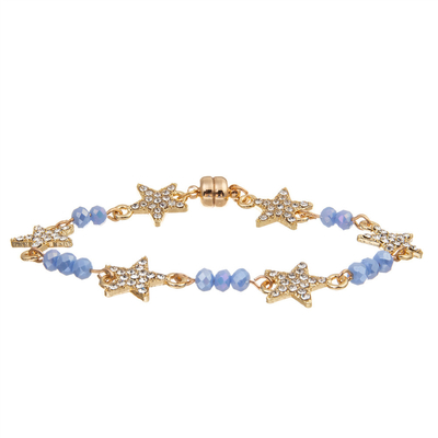 Stern Crystal Beads Bracelet Gold Plated der Frauen-Gewohnheits-sechs mit magnetischer Schnalle