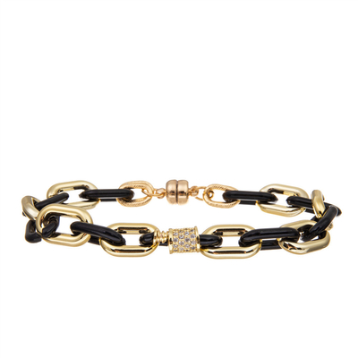 Magnetisches Verbindungs-Kettenarmband Champagne Gold Plated Copper Jewelrys für Frauen