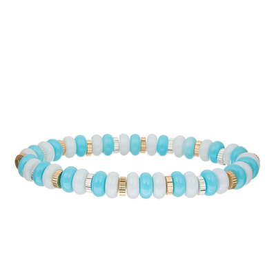 Der handgemachte Amazonite-Strand-Edelstein pflastern Perlen, die Armbänder Mehrfarbenjustierbares ausdehnen