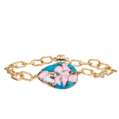 Schmuck-Gold überzog handgemachtes magnetisches Verschluss-Kettenglied-Armband-Armband für Frauen
