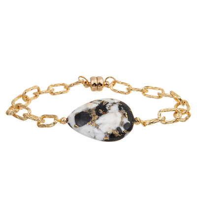 Schmuck-Gold überzog handgemachtes magnetisches Verschluss-Kettenglied-Armband-Armband für Frauen