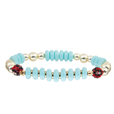 Schwarze rote Diamond Balls Blue Handmade Beads-Armbänder für die Partei-Geschenk der Frauen der Männer