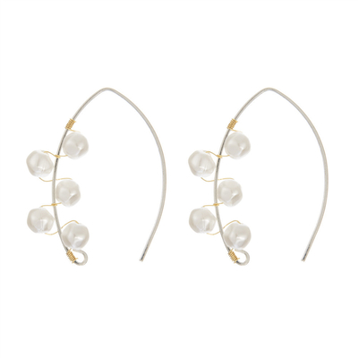 Edelstahl-Perlen-hängendes Crystal Stone Hoop Earrings Rectangular-Gold überzogen